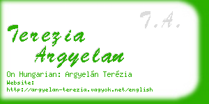 terezia argyelan business card